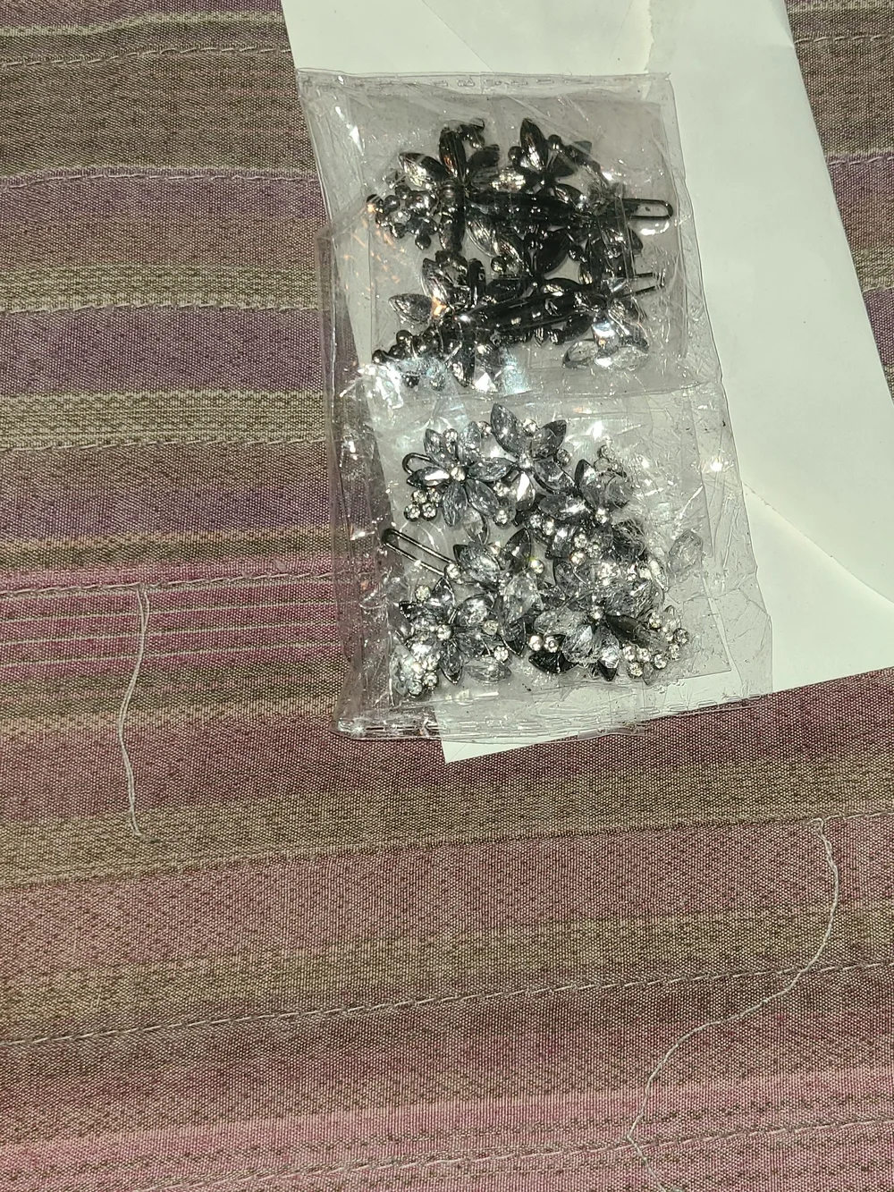 Silver Floral Crystal Hair Clips - Women Accessories